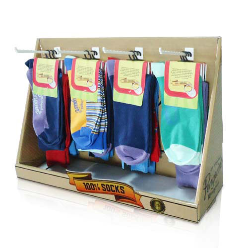 Point of Sale Corrugated Table Top Hook Display Supplier