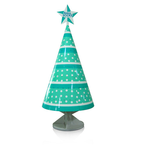 Christmas Tree Corrugated Cardboard Sidekick Display Shelf for Promotional Gifts Products